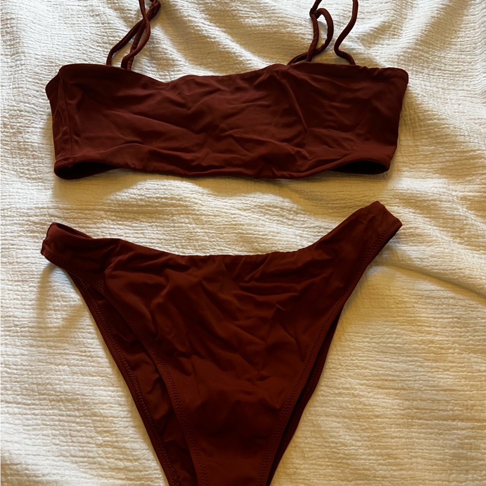 PacSun Rust Red Bandeau Bikini Set
